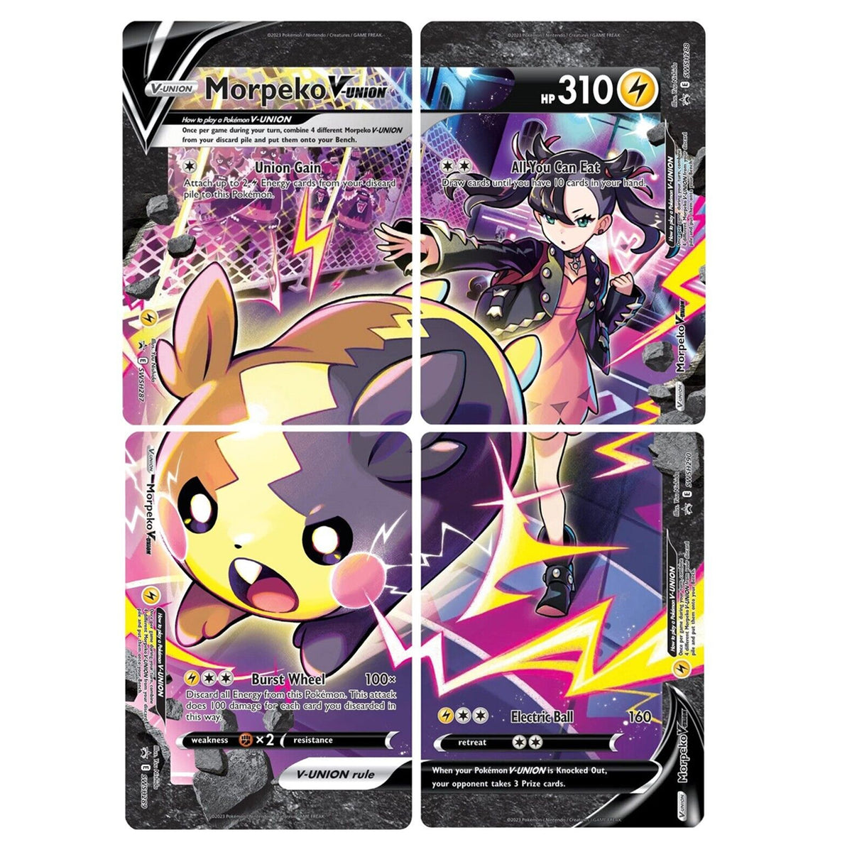 [PKM-R] Morpeko V-Union (SWSH287-290) (Set of 4) [Sword & Shield: Black Star Promos]