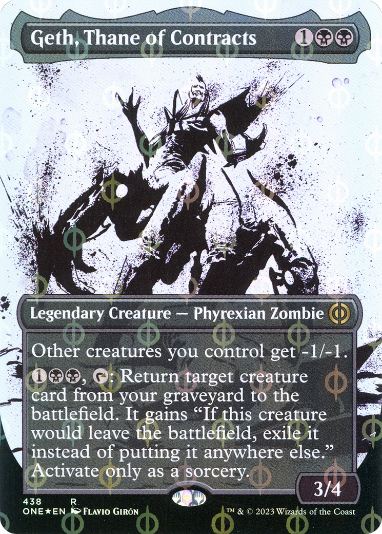 {R} Geth, Thane of Contracts (Borderless Ichor Step-and-Compleat Foil) [Phyrexia: All Will Be One][ONE 438]