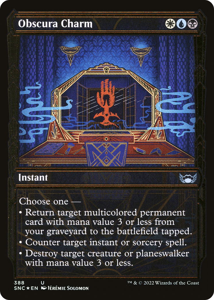 {C} Obscura Charm (Showcase Golden Age Gilded Foil) [Streets of New Capenna][SNC 388]