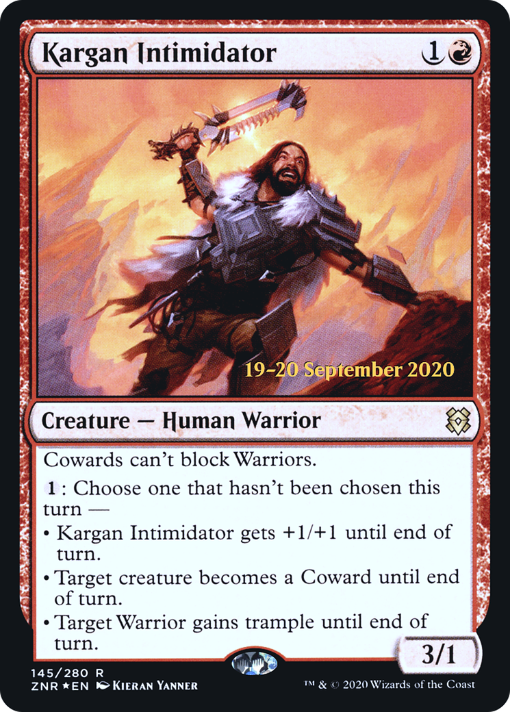 {R} Kargan Intimidator [Zendikar Rising Prerelease Promos][PR ZNR 145]