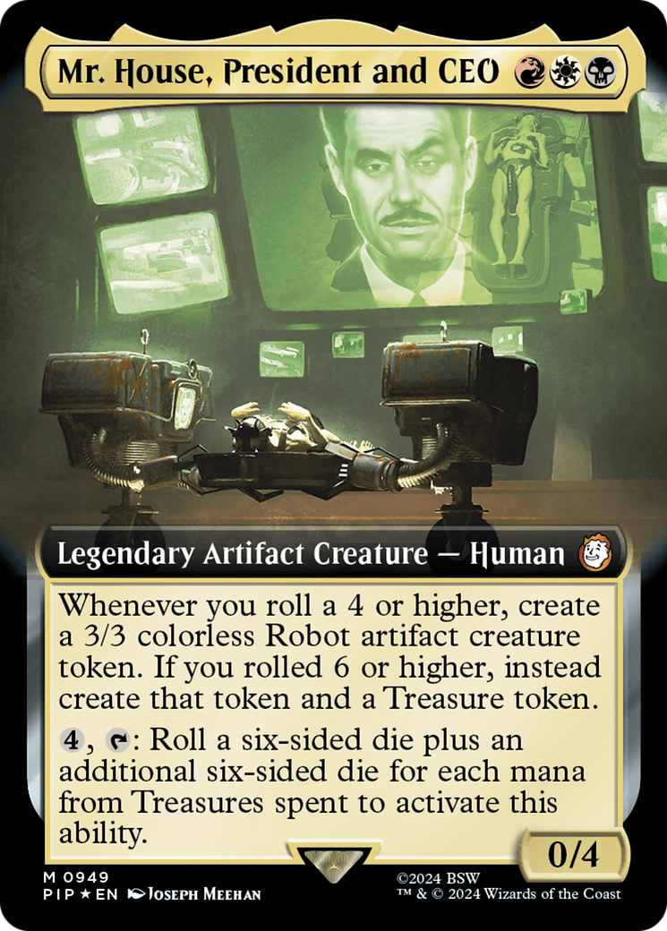 {R} Mr. House, President and CEO (Extended Art) (Surge Foil) [Fallout][PIP 949]
