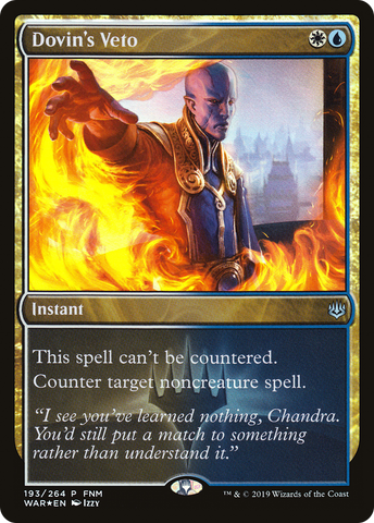 {C} Dovin's Veto (FNM) [War of the Spark Promos][PA WAR 193]