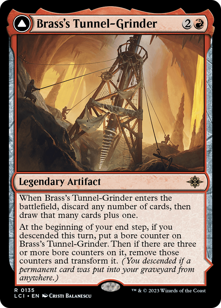 {@R} Brass's Tunnel-Grinder // Tecutlan, The Searing Rift [The Lost Caverns of Ixalan][LCI 135]