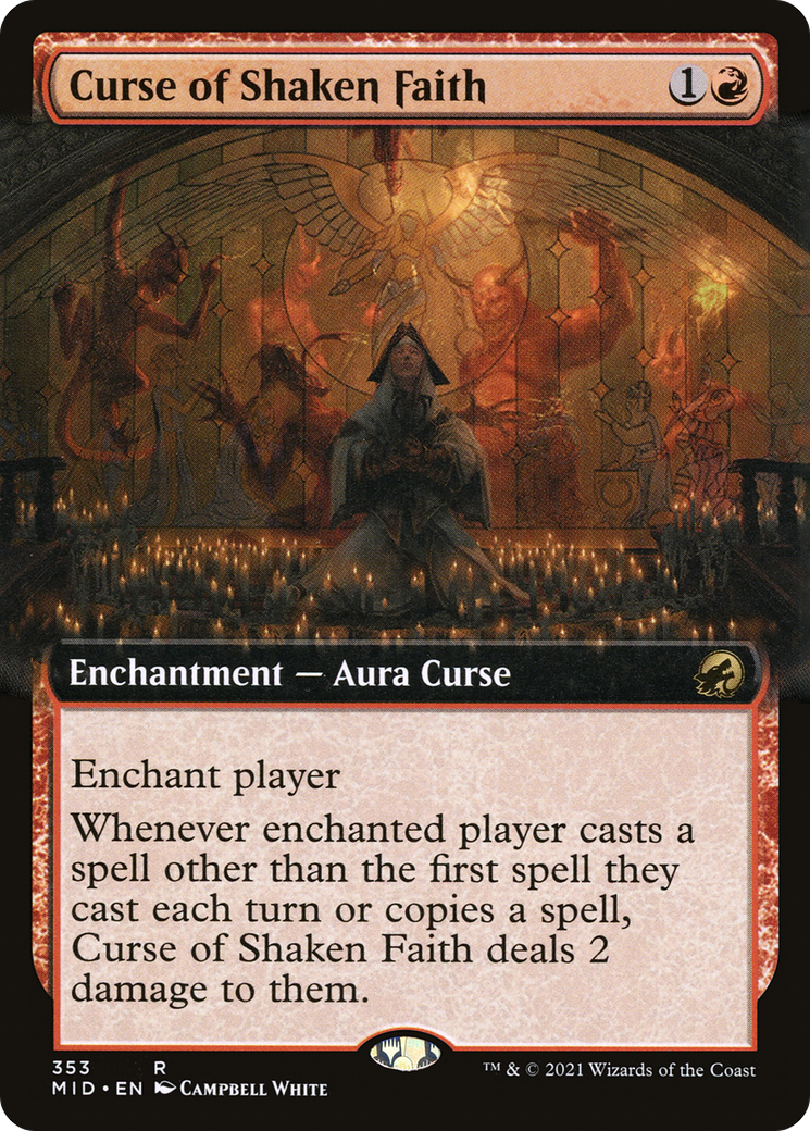 {R} Curse of Shaken Faith (Extended Art) [Innistrad: Midnight Hunt][MID 353]
