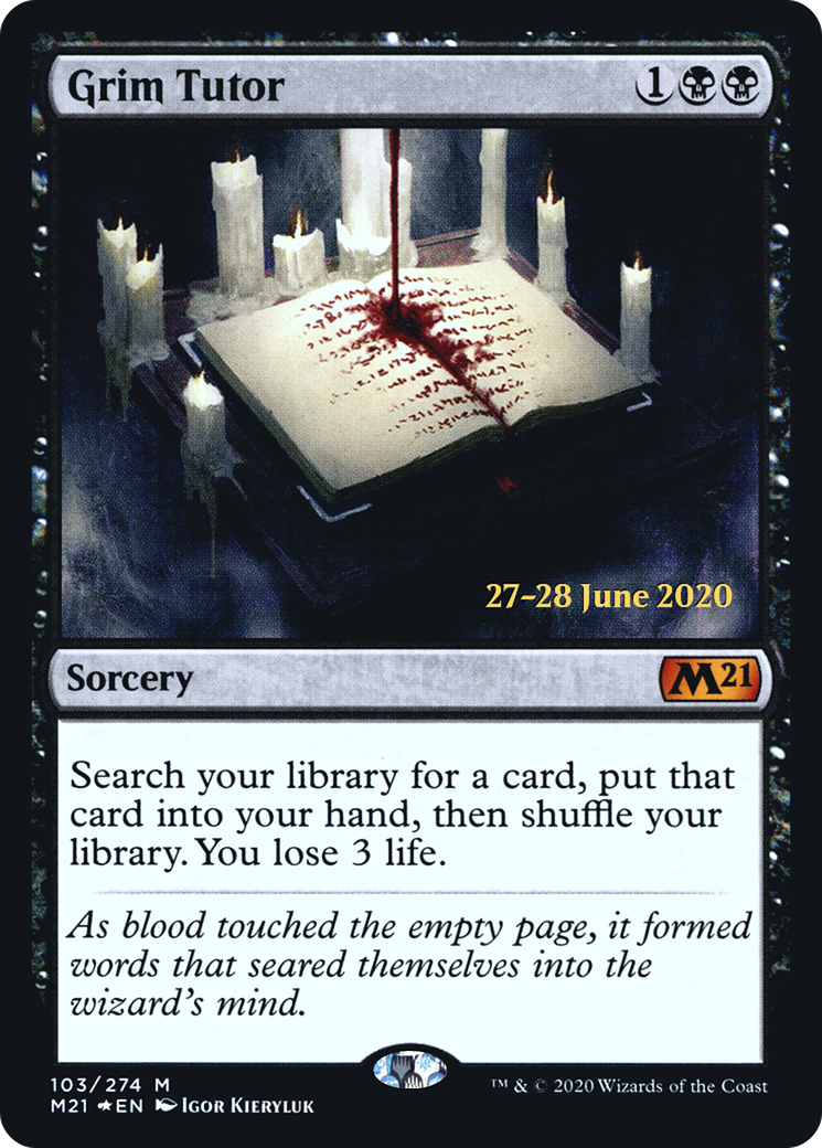 {R} Grim Tutor [Core Set 2021 Prerelease Promos][PR M21 103]