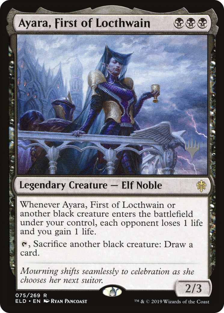 {R} Ayara, First of Locthwain (Promo Pack) [Throne of Eldraine Promos][PP ELD 075]
