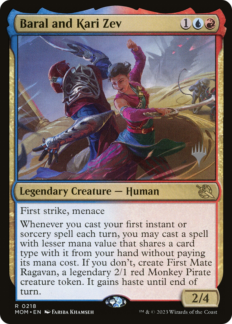 {R} Baral and Kari Zev (Promo Pack) [March of the Machine Promos][PP MOM 218]