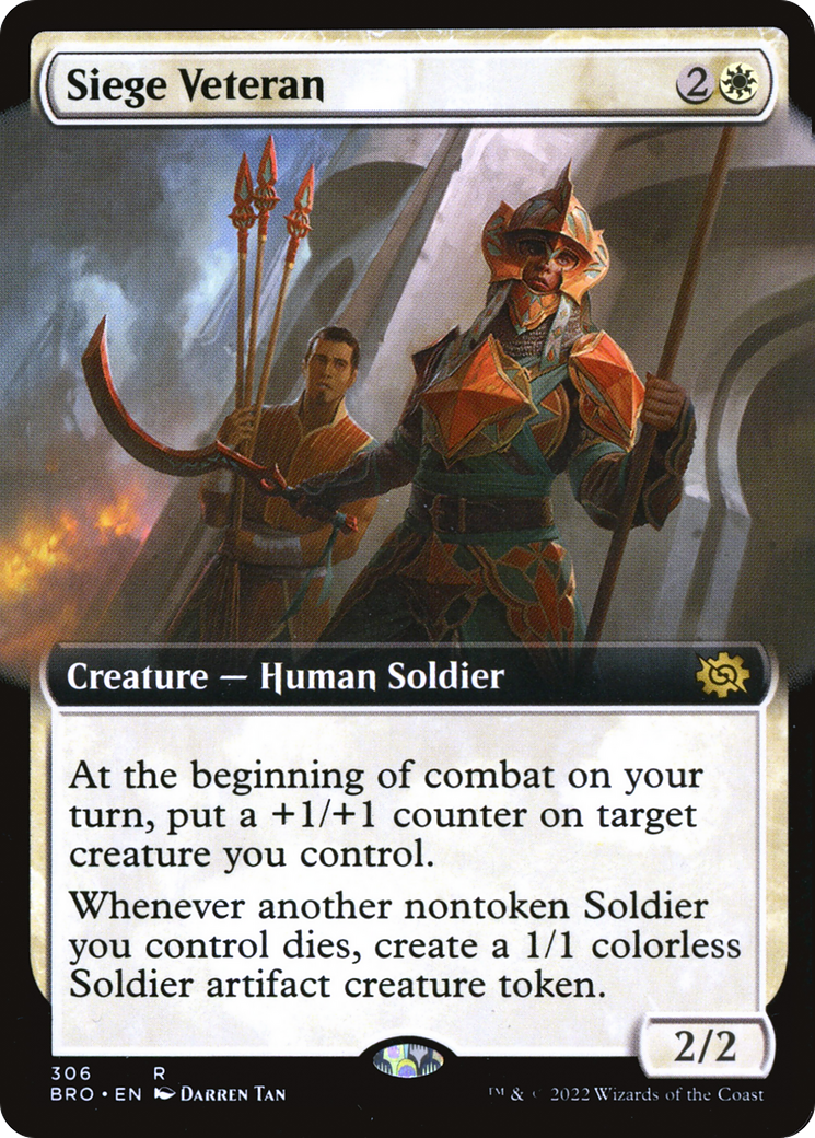 {R} Siege Veteran (Extended Art) [The Brothers' War][BRO 306]