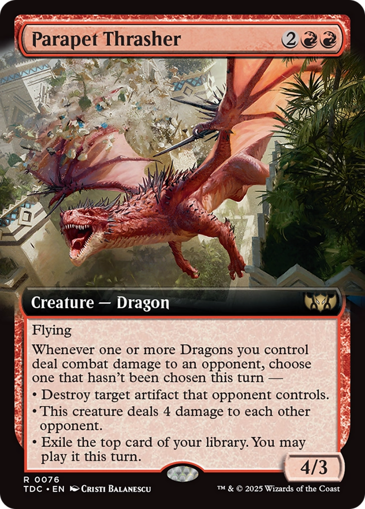 {R} Parapet Thrasher (Extended Art) [Tarkir: Dragonstorm Commander][TDC 076]