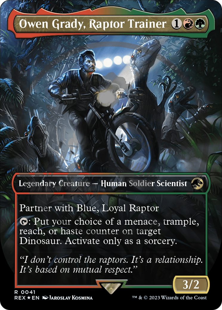 {T} Owen Grady, Raptor Trainer Emblem (Borderless) [Jurassic World Collection Tokens][TREX 041]