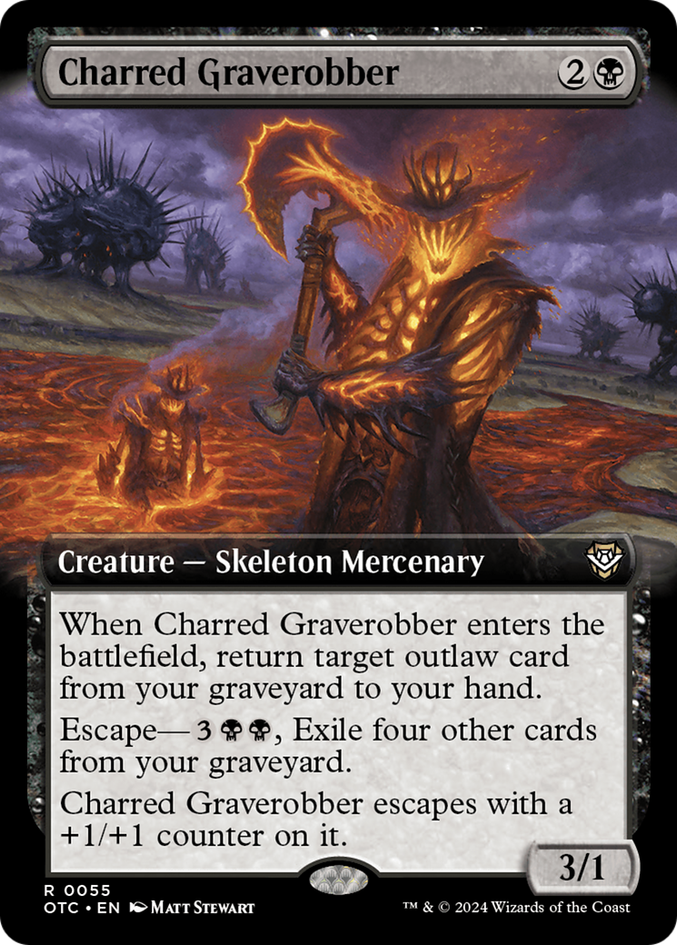 {R} Charred Graverobber (Extended Art) [Outlaws of Thunder Junction Commander][OTC 055]