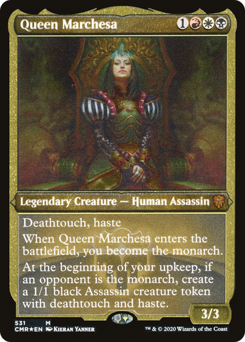 {R} Queen Marchesa (Etched) [Commander Legends][CMR 531]