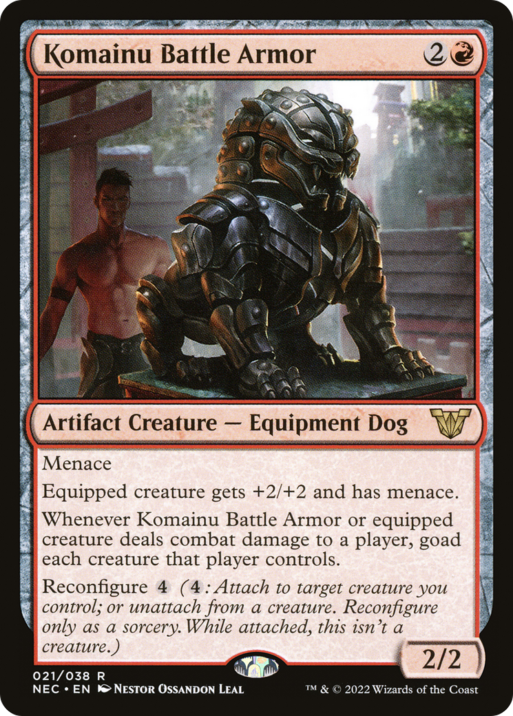 {R} Komainu Battle Armor [Kamigawa: Neon Dynasty Commander][NEC 021]