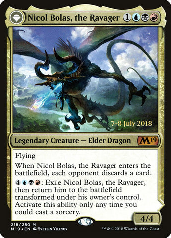 {R} Nicol Bolas, the Ravager // Nicol Bolas, the Arisen [Core Set 2019 Prerelease Promos][PR M19 218]