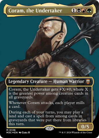 {R} Coram, the Undertaker (Borderless) (Ripple Foil) [Modern Horizons 3 Commander][RPF M3C 011]