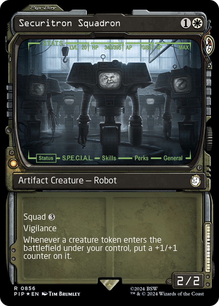 {R} Securitron Squadron (Showcase) (Surge Foil) [Fallout][PIP 856]