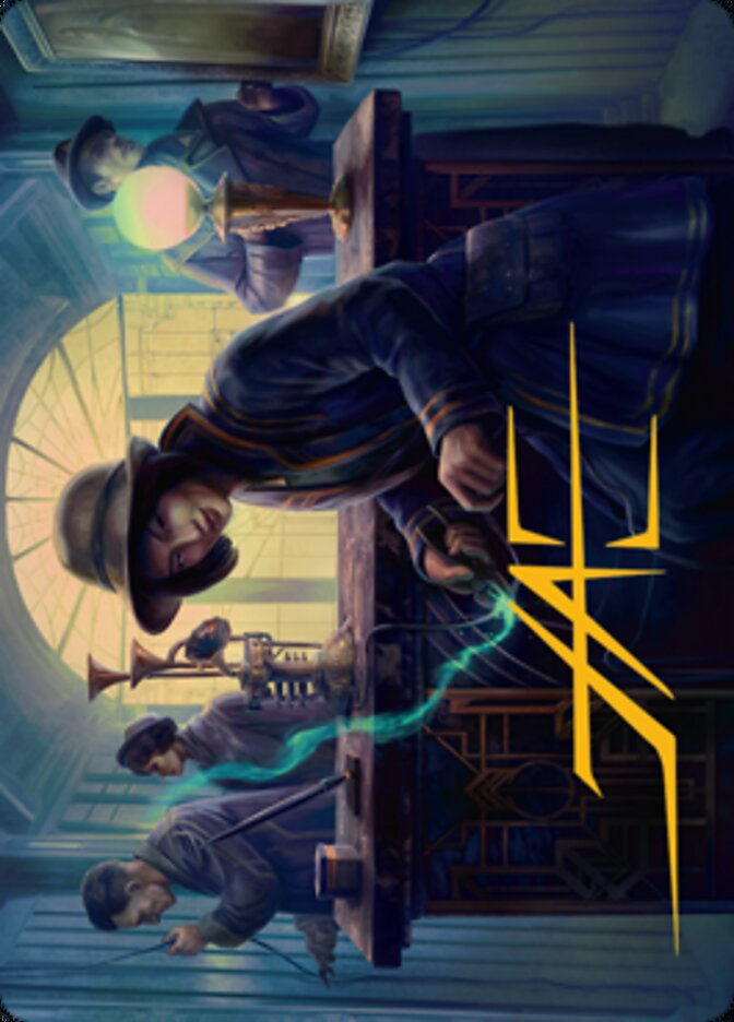 {A} Wiretapping Art Card (Gold-Stamped Signature) [Streets of New Capenna Art Series][GS ASNC 015]