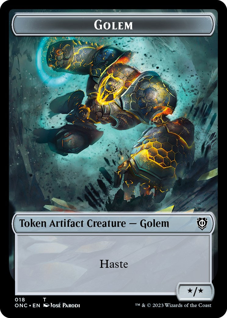 {T} The Monarch // Golem Double-Sided Token [Phyrexia: All Will Be One Commander][TONC 22//18]