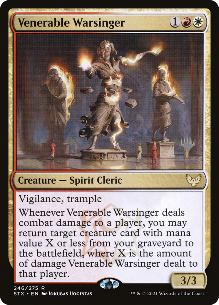 {R} Venerable Warsinger (Promo Pack) [Strixhaven: School of Mages Promos][PP STX 246]