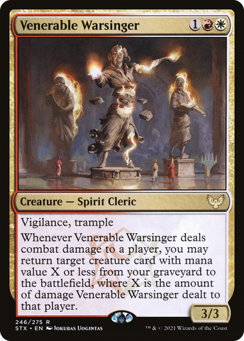 {R} Venerable Warsinger (Promo Pack) [Strixhaven: School of Mages Promos][PP STX 246]