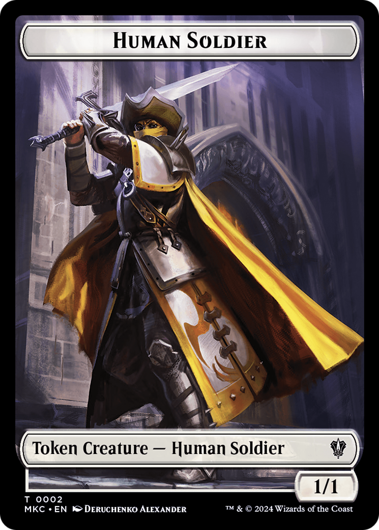 {T} City's Blessing // Human Soldier Double-Sided Token [Murders at Karlov Manor Commander Tokens][TMKC 28//2]