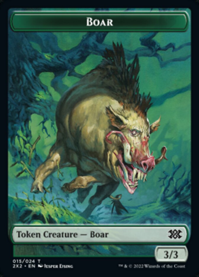 {T} Boar // Soldier Double-sided Token [Double Masters 2022 Tokens][T2X2 15//7]
