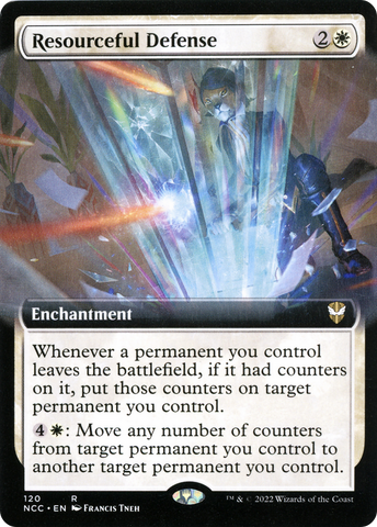 {R} Resourceful Defense (Extended Art) [Streets of New Capenna Commander][NCC 120]