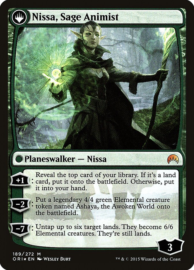 {R} Nissa, Vastwood Seer // Nissa, Sage Animist [Magic Origins Prerelease Promos][PR ORI 189] - Misty Mountain Games