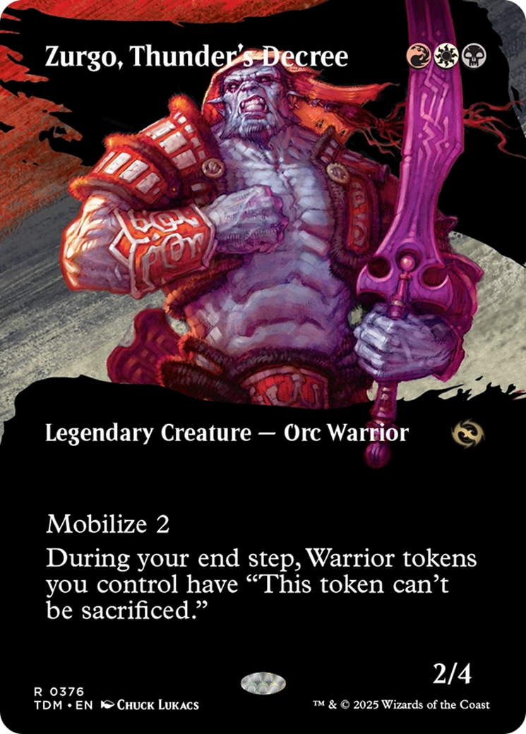 {@R} Zurgo, Thunder's Decree (Borderless) [Tarkir: Dragonstorm][TDM 376]