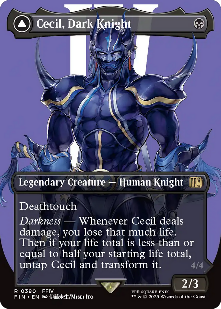 {@@FIN R} Cecil, Dark Knight // Cecil, Redeemed Paladin (Borderless) [FINAL FANTASY][FIN 380]