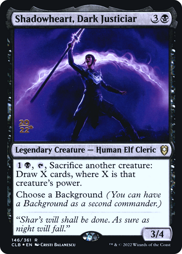 {R} Shadowheart, Dark Justiciar [Commander Legends: Battle for Baldur's Gate Prerelease Promos][PR CLB 146]