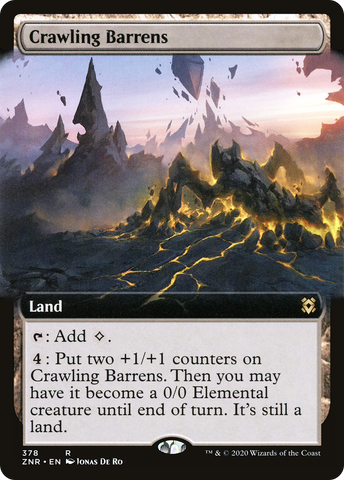 {R} Crawling Barrens (Extended Art) [Zendikar Rising][ZNR 378]