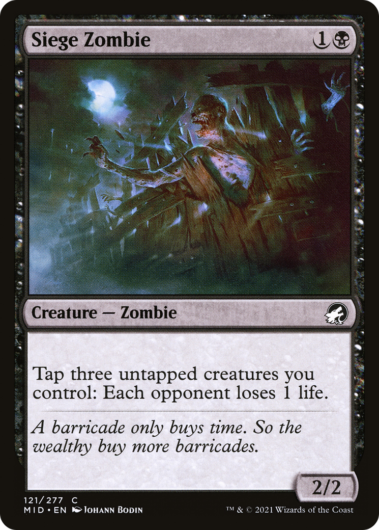 {C} Siege Zombie [Innistrad: Midnight Hunt][MID 121]
