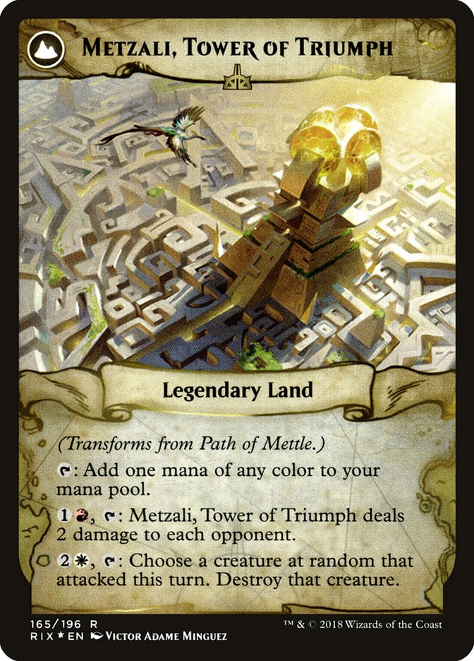 {R} Path of Mettle // Metzali, Tower of Triumph [Rivals of Ixalan Prerelease Promos][PR RIX 165]