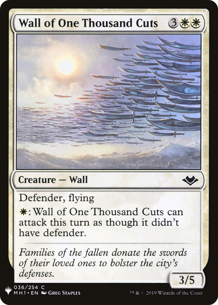 {C} Wall of One Thousand Cuts [Mystery Booster][LS MH1 036]