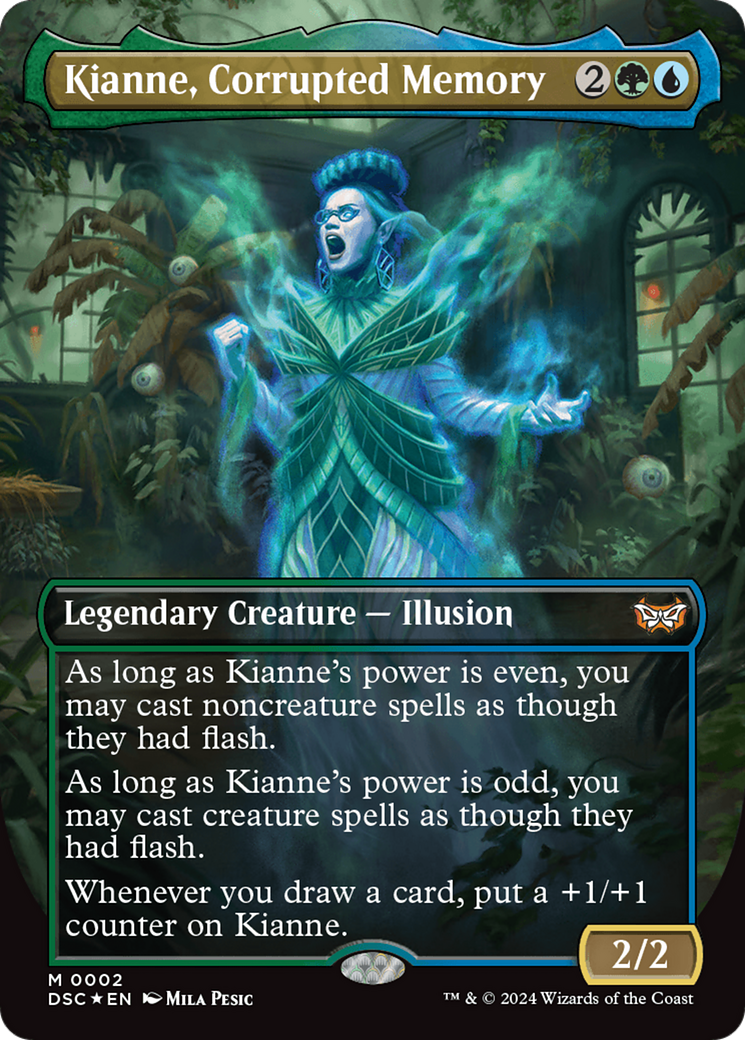 {R} Kianne, Corrupted Memory (Borderless) [Duskmourn: House of Horror Commander][DSC 002]
