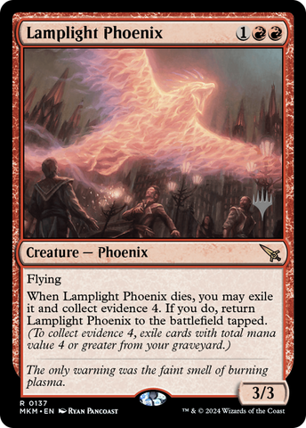 {R} Lamplight Phoenix (Promo Pack) [Murders at Karlov Manor Promos][PP MKM 137]