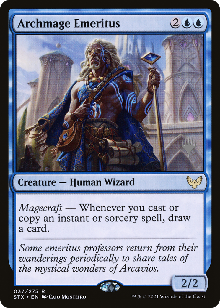 {R} Archmage Emeritus (Promo Pack) [Strixhaven: School of Mages Promos][PP STX 037]