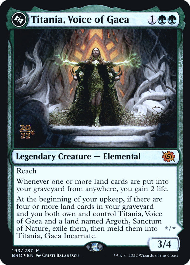 {R} Titania, Voice of Gaea [The Brothers' War: Prerelease Promos][PR BRO 193]