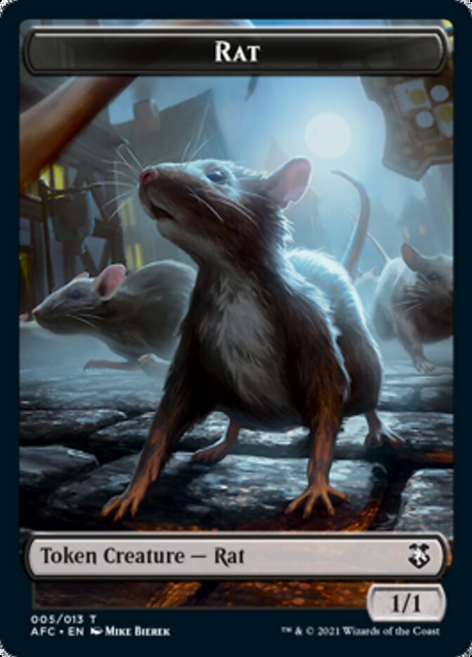 {T} Rat // Zombie Double-sided Token [Dungeons & Dragons: Adventures in the Forgotten Realms Commander Tokens][TAFC 005]