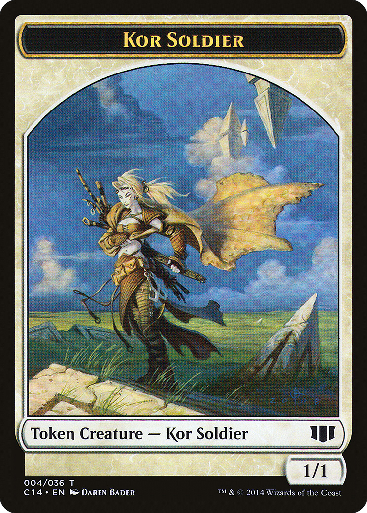 {T} Kor Soldier // Pegasus Double-sided Token [Commander 2014 Tokens][TC14 004]