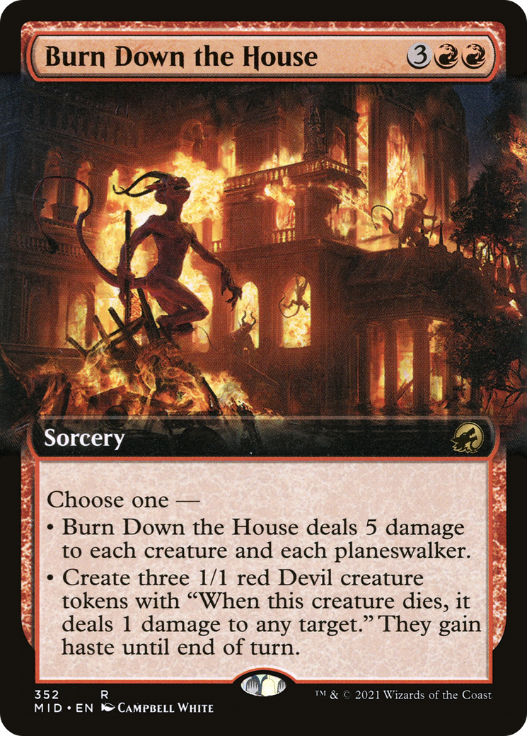 {R} Burn Down the House (Extended Art) [Innistrad: Midnight Hunt][MID 352]