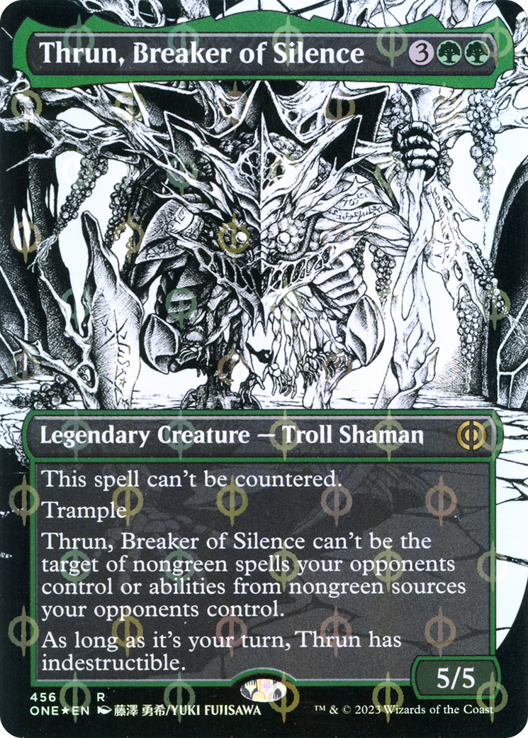 {R} Thrun, Breaker of Silence (Borderless Manga Step-and-Compleat Foil) [Phyrexia: All Will Be One][ONE 456]