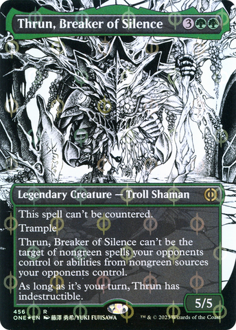 {R} Thrun, Breaker of Silence (Borderless Manga Step-and-Compleat Foil) [Phyrexia: All Will Be One][ONE 456]