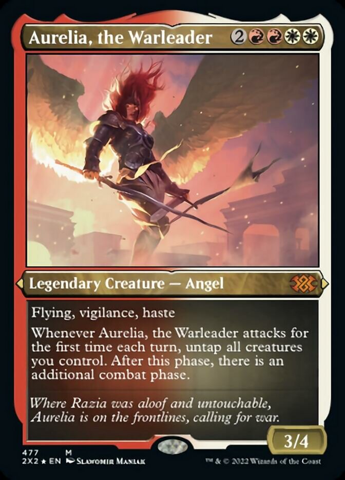 {R} Aurelia, the Warleader (Foil Etched) [Double Masters 2022][2X2 477]