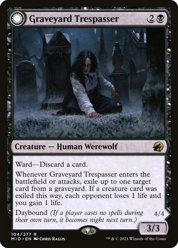 {R} Graveyard Trespasser // Graveyard Glutton [Innistrad: Midnight Hunt][MID 104]