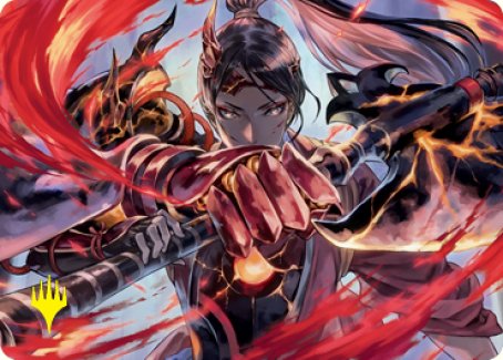 {A} Risona, Asari Commander Art Card (Gold-Stamped Signature) [Kamigawa: Neon Dynasty Art Series][GS ANEO 072]
