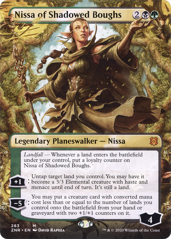 {R} Nissa of Shadowed Boughs (Borderless) [Zendikar Rising][ZNR 283]
