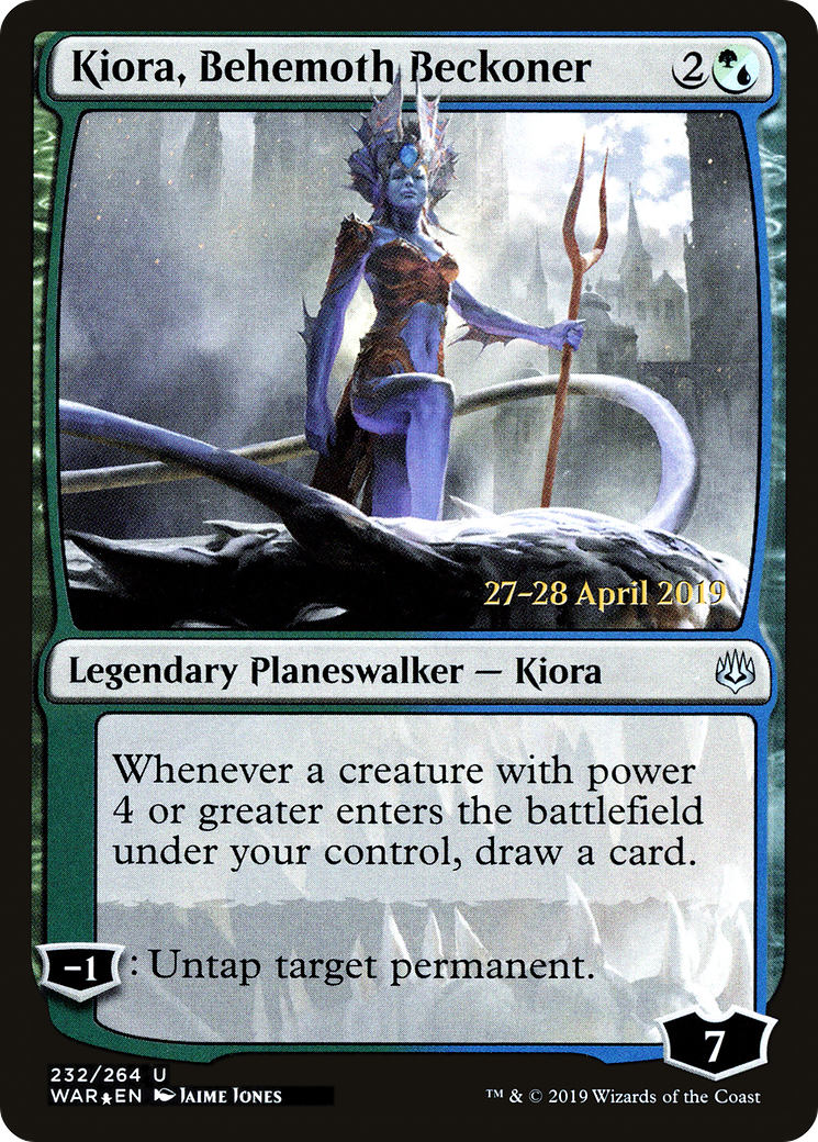 {C} Kiora, Behemoth Beckoner [War of the Spark Prerelease Promos][PR WAR 232]