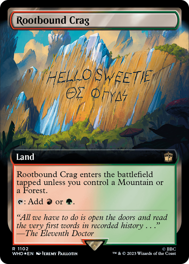 {R} Rootbound Crag (Extended Art) (Surge Foil) [Doctor Who][WHO 1102]